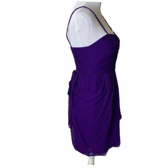 J. CREW Purple Silk Draped Sweetheart Neck Dress - Picture 5 of 11